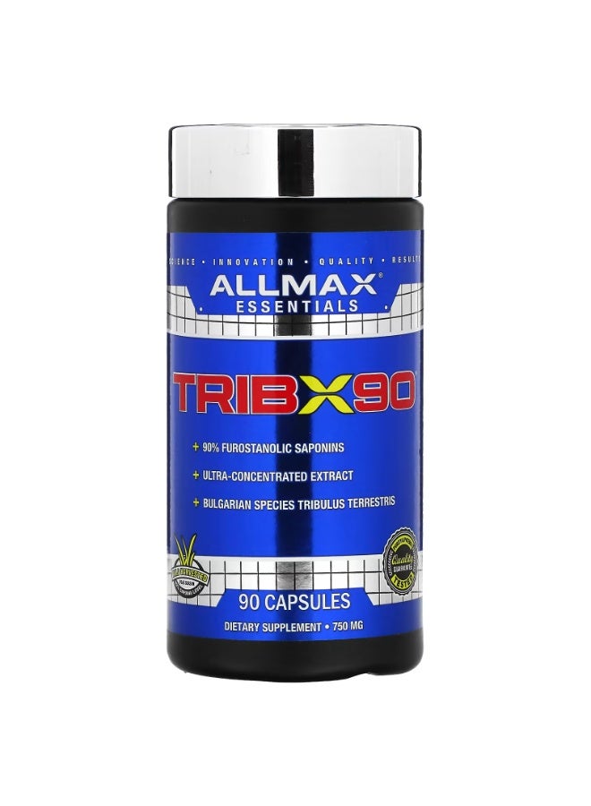 أول ماكس TribX90، تريبولوس بلغاري شديد التركيز، 90٪ سابونين فوروستانيول، 750 مجم ، 90 كبسولة - Image 1