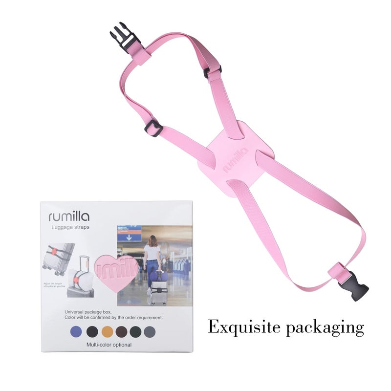 RUMILLA Luggage Bungee Strap for Suitcases - Add a Bag, Travel Bag Bungee Belt - Pink Luggage Strap (1PCS) - Image 4