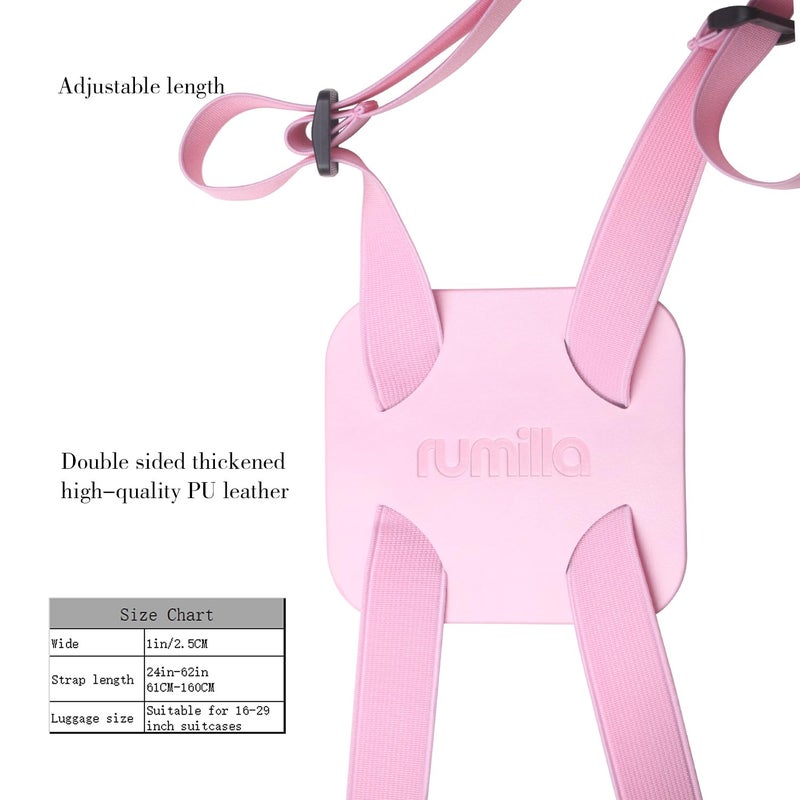 RUMILLA Luggage Bungee Strap for Suitcases - Add a Bag, Travel Bag Bungee Belt - Pink Luggage Strap (1PCS) - Image 3