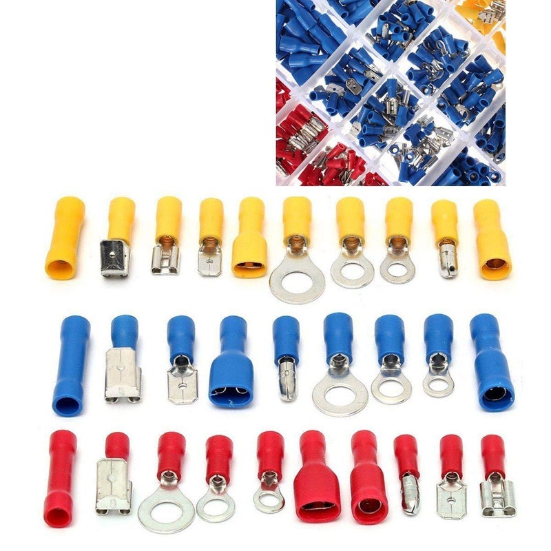 Diy Crafts Mixed Assorted Lug Kit Insulated Spade Ring Fork Ring Bullet Male & Female/butt Splice/piggy Back, Design # No 4, Pack of 100 (Multicolor) - Image 4