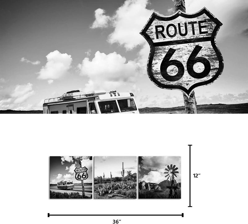 Kalormore 3 Piece Black and White Desert Landscape Canvas Art - Image 5