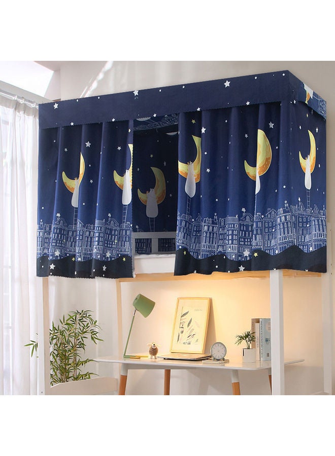 NIBEMINENT Upper Deck Curtain With Outer Space Design Cotton Blue/White 195 x 90 115cm