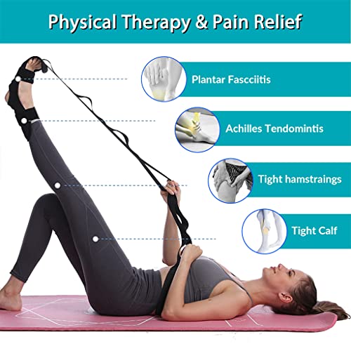 Proberos® Yoga Belt for Women Men, 5 Loops Yoga Strap for Stretching, Yoga Bands for Yoga Exercise Fitness Rehabilitation Ligament Ankle Joint Correction Hemiplegia Training - Image 2