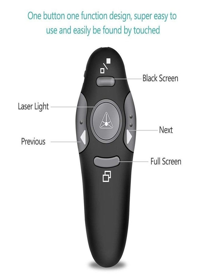 InfiDeals Wireless Presenter Remote, 2.4GHz Wireless USB PowerPoint Remote PPT Clicker for Presentation Support Windows, MacOS, Linux - Image 3