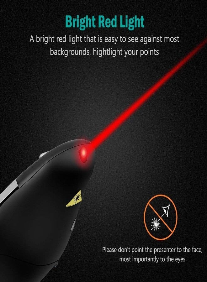 InfiDeals Wireless Presenter Remote, 2.4GHz Wireless USB PowerPoint Remote PPT Clicker for Presentation Support Windows, MacOS, Linux - Image 2