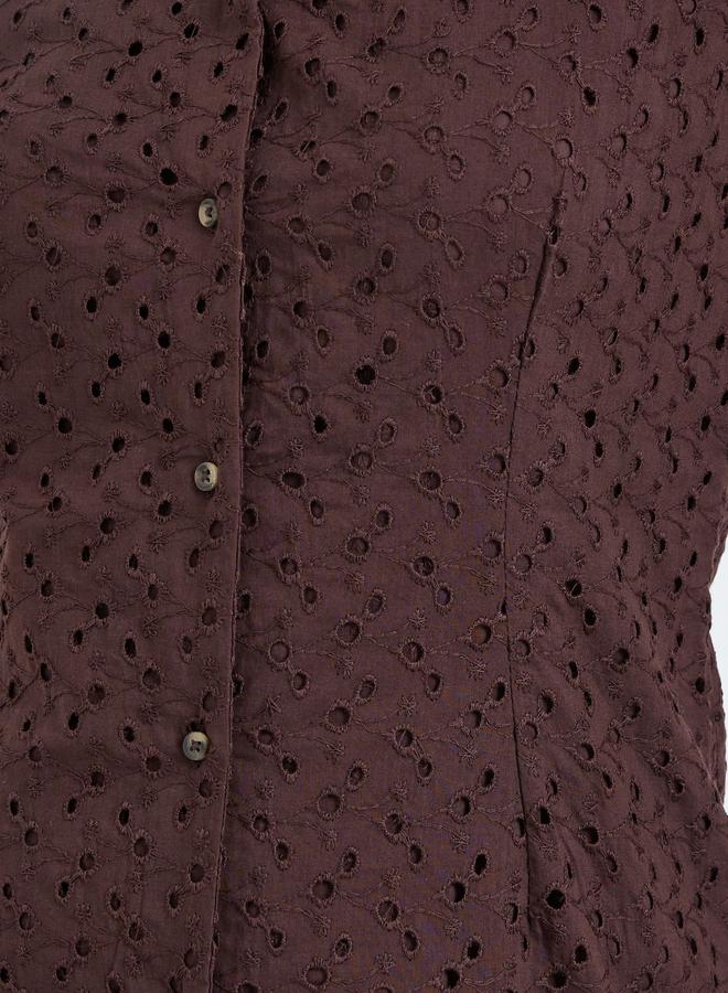 Styli Women Brown Sleeveless Eyelet Blouse - Image 4