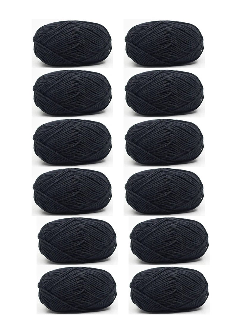 Sterling 12-Piece Knitting Yarn Black - Image 1