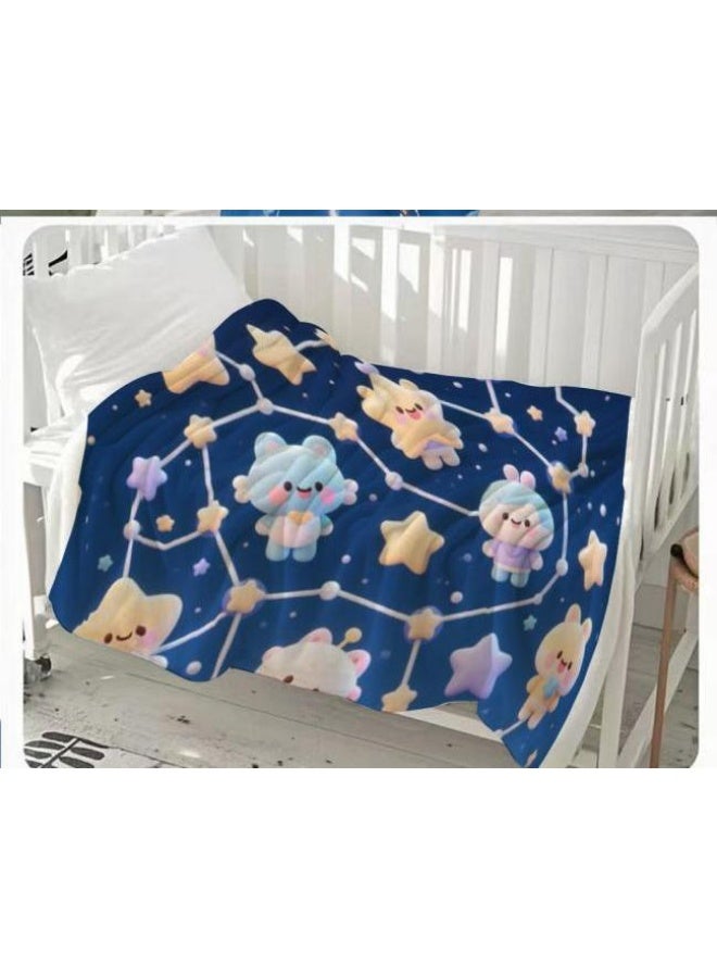 general Baby and children's cartoon flannel thin blanket (warm and comfortable, suitable for sleep, game use) 70cm*100cm - Image 2