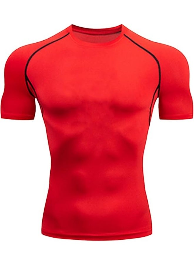 Men's Compression Shirts Short Sleeve Athletic Tops, Cool Dry Workout Shirt Sports T-Shirt - Image 1