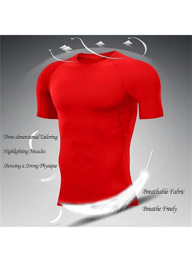 Men's Compression Shirts Short Sleeve Athletic Tops, Cool Dry Workout Shirt Sports T-Shirt - Image 2