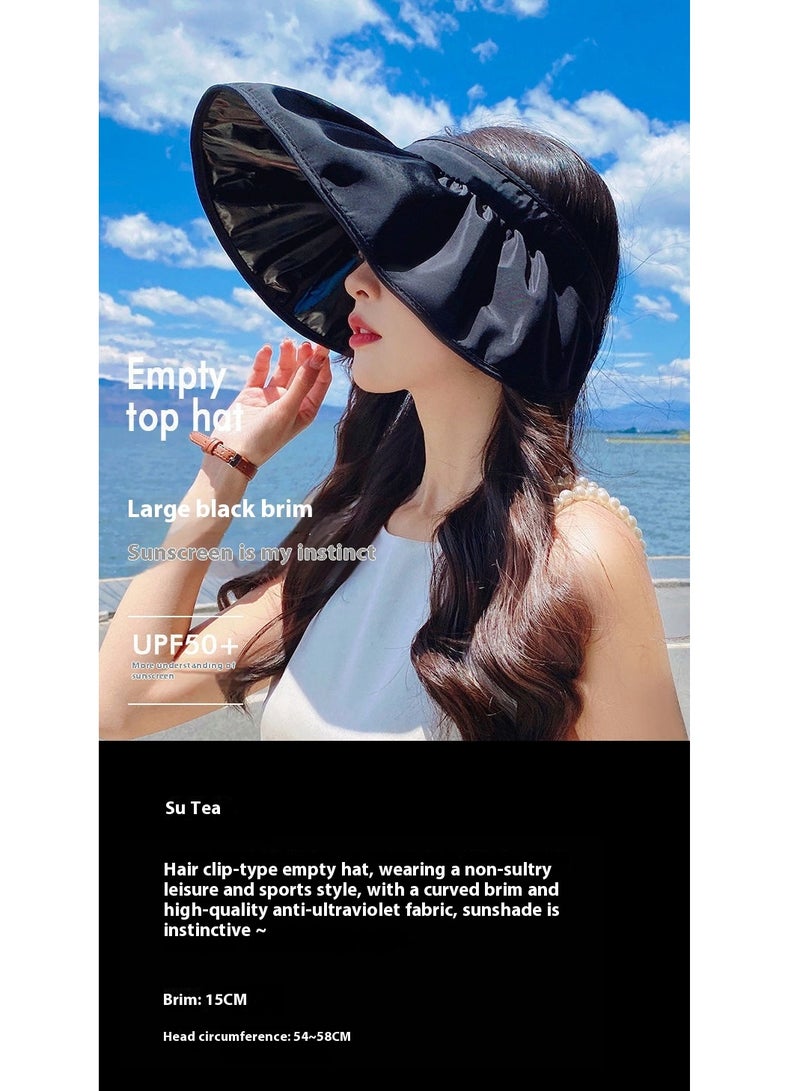 Y&D Women Sun Hat, Summer Beach Caps Women Hat Wide Brim UV Protection Floppy Brown Roll Up Hat Double-Side-Wear Ponytail Hats Baseball Caps Adjustable Cap  - Image 5