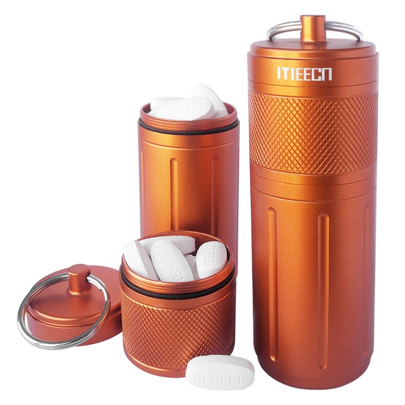 MEECN TwoLayer Pill Organizer Waterproof Pill Container Pill Holder can Store Pills Anything Sizes Vitamins Cod Liver Oil Supplements and Medication Rv products Size16 x 16 x 44 inOrange - Image 3