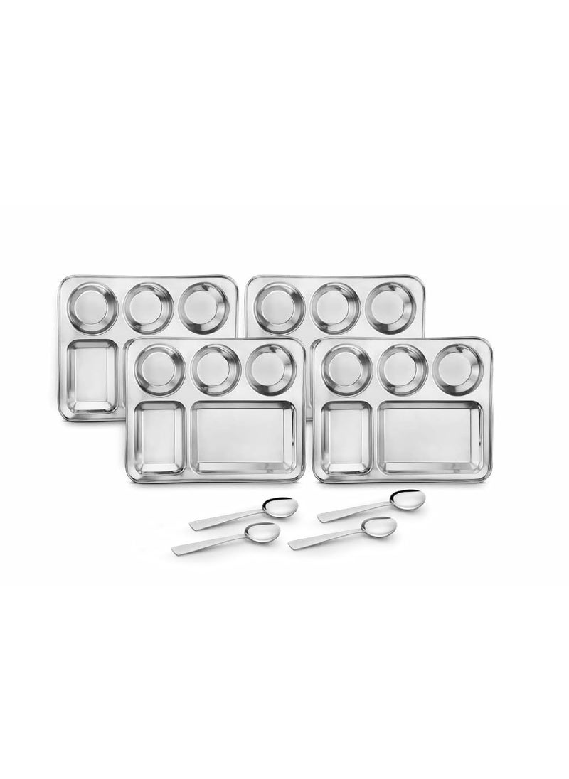 Classic Essentials CLASSIC ESSENTIALS Stainless Steel Compartment Plate Bhojan Thali, Lunch/Dinner Plate  - Image 1