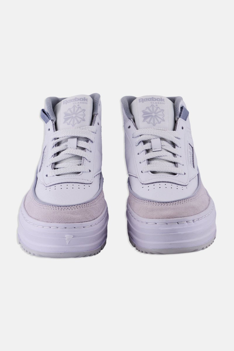 Reebok Women Club C Geo Mid Lace Up Tennis Shoes, White  - Image 4