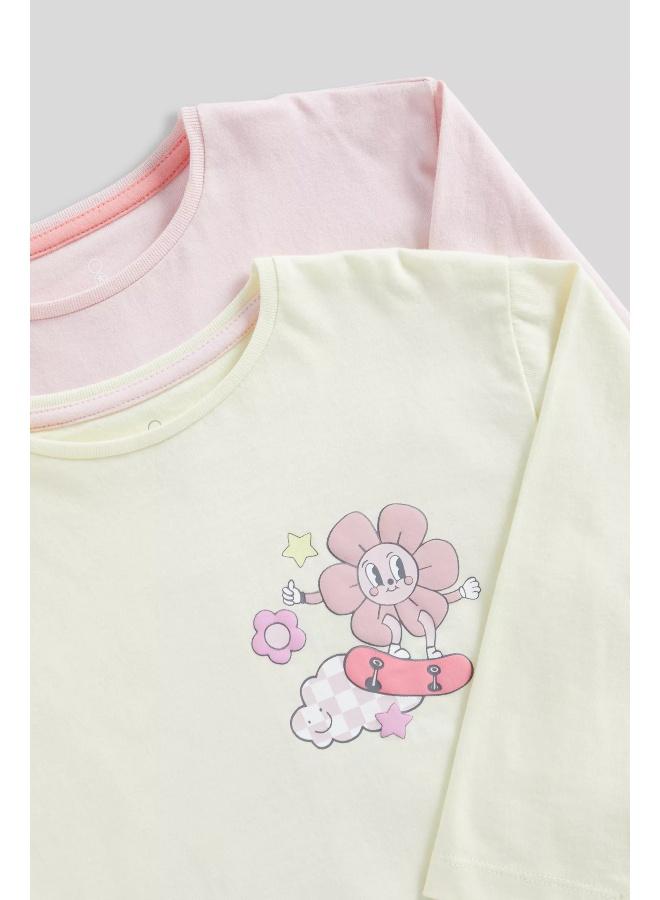 مذركير طقم بيجامات بناتي بنقشة الزهور (عبوة من قطعتين) - Image 3