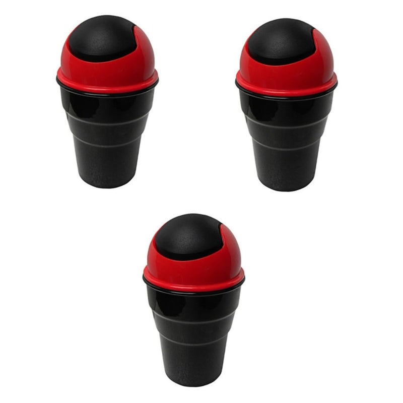 FAVOMOTO 3pcs Auto Trash Can for Car Automotive Car Trash Storage Pink Garbage Bin - Image 1