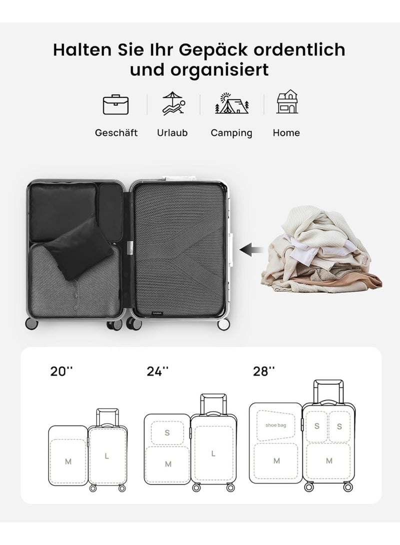 كارتيا 8-Teilige Koffer Organizer Travel Essentials, Wasserdicht Ultraleichter und langlebiger PackwüRfel Koffer Organizer Mit Schuhtasche, Kosmetiktasche (Schwarz) - Image 3