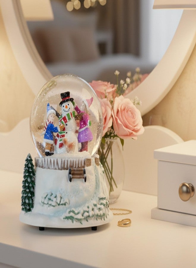 Mr.Winder Snowman & Friends Christmas Snow Globe,with LED Lights & Falling Snow,Musical Holiday Snow Globes,Plays Santa Claus is Coming to Town, Winter Home Décor, Winter Wonder Tune” - Image 5