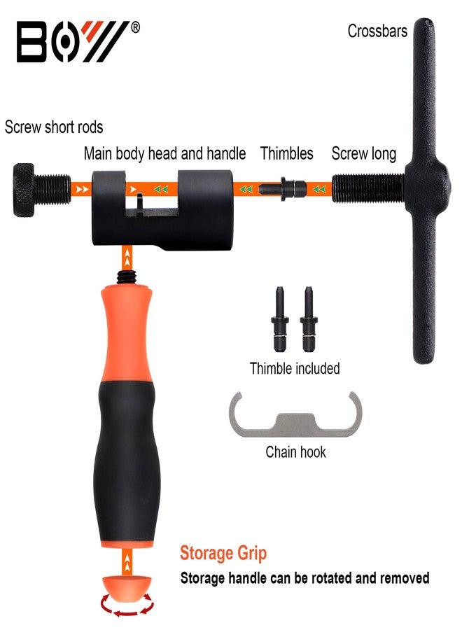 SONZUIA Universal Bike Chain Tool Kit with Bike Breaker Main Chain Pliers Chain Checker for Road MTB Bike 1-12 Speed Chain Disassemble Chain Splitter and Breaker - Image 3