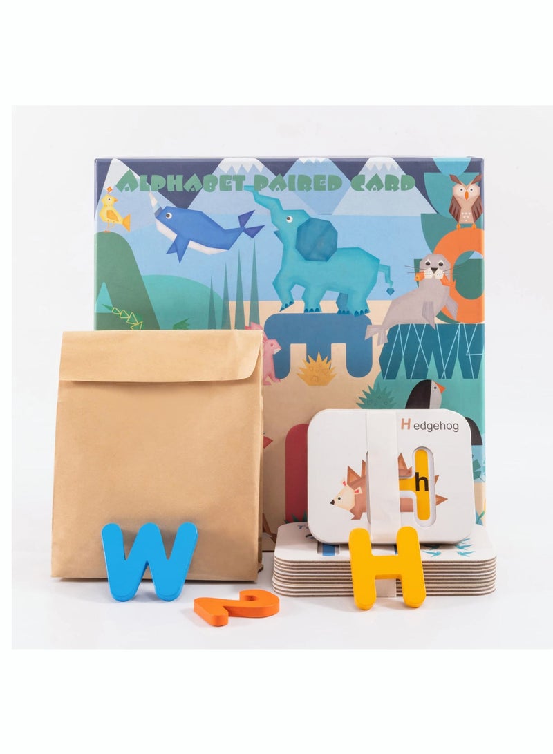بايبي الأبجدية بطاقات فلاش الألغاز الكلمات المرئية ألعاب خشبية أرقام حروف حروف الأبجدية تعلم مطابقة بطاقات فلاش مونتيسوري ألعاب تعليمية للأطفال ، ومناسبة للأطفال ما قبل المدرسة 3-5 سنوات - Image 5