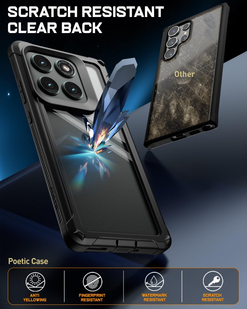 Poetic Guardian Case for Motorola Moto Edge 2025 [Not for 2024 Version], [20FT Mil-Grade Drop Tested], Full Body Hybrid Shockproof Bumper Cover with Built-in Screen Protector, Black/Clear - Image 3