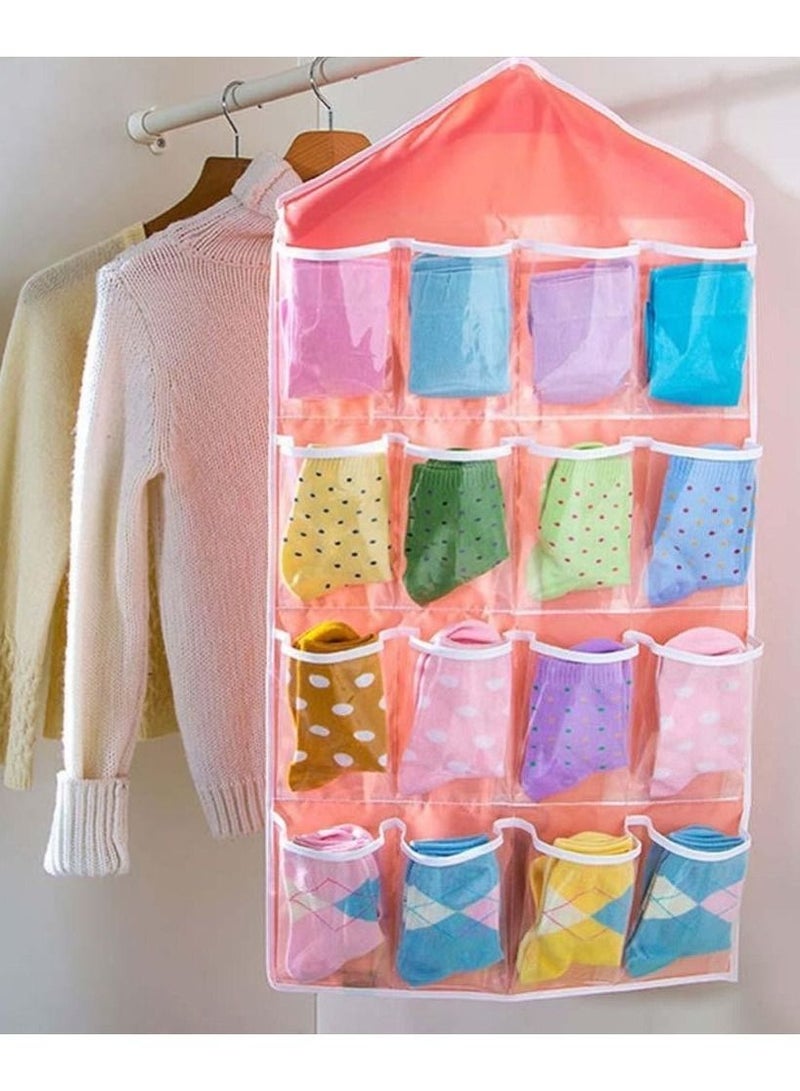 DubaiGallery 16 Pockets Plastic Multifunction Space Saver Over Door Hanging Wardrobe Wall Bags Rack Hanger Caddy Storage Tidy Organizer- Random Color - Image 4