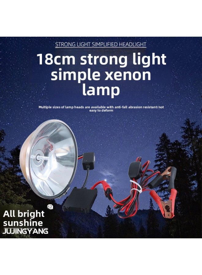 12V External Battery Xenon Lamp Fishing Lamp Strong Light Long Shot Super Bright Wild Fishing Night Fishing Lamp Fishing Special 100W-Color:55w 18cm Rotating Zoom 552b  - Image 4