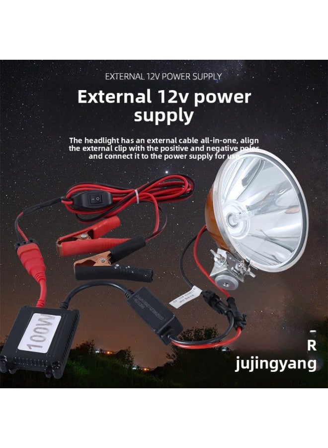 12V External Battery Xenon Lamp Fishing Lamp Strong Light Long Shot Super Bright Wild Fishing Night Fishing Lamp Fishing Special 100W-Color:55w 18cm Rotating Zoom 552b  - Image 3