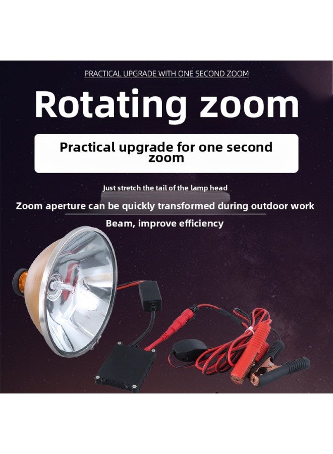 12V External Battery Xenon Lamp Fishing Lamp Strong Light Long Shot Super Bright Wild Fishing Night Fishing Lamp Fishing Special 100W-Color:55w 18cm Rotating Zoom 552b  - Image 5
