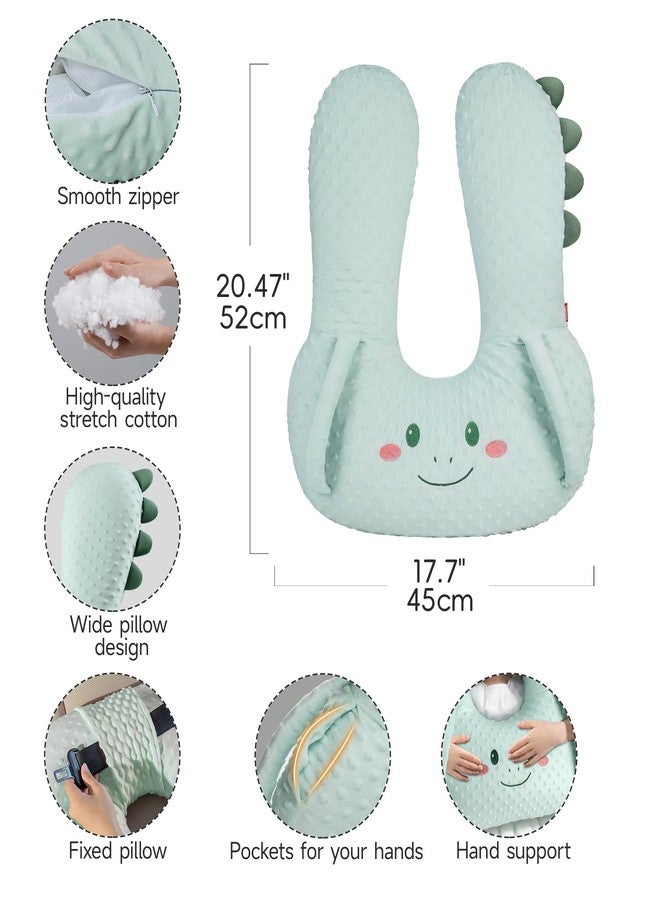 BEBAS U-Shaped Kids Travel Pillow for Car - Comfortable Neck and Head Support Pillow for Sleeping on Long Trips, Cute Cartoon Design, Ideal for Car Seats, Booster and Home Use, Great Gift Idea（Green） - Image 4