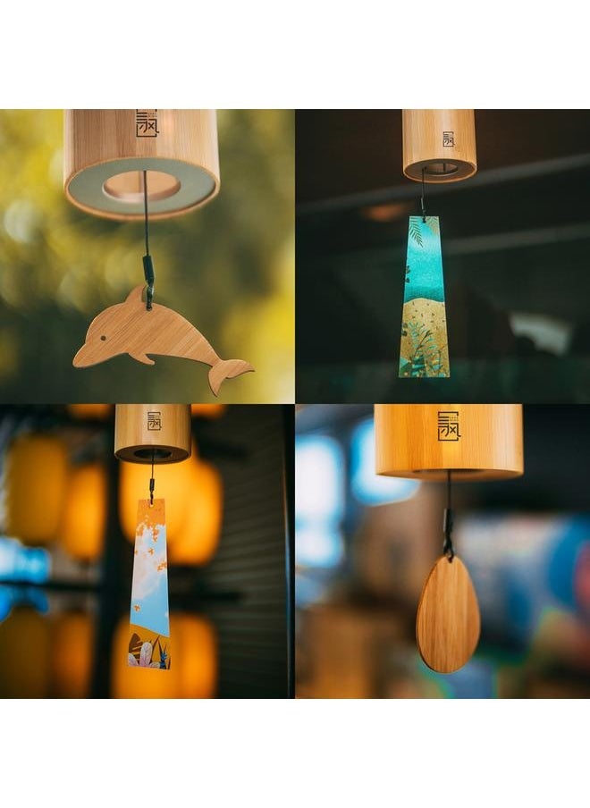NIBEMINENT - Seek Wind Bamboo Wind Chimes Meditation Chord Windchime Windbell for Outdoor Garden Patio Home Decoration Zen Meditation Relaxation Wind:C Chord - Image 1