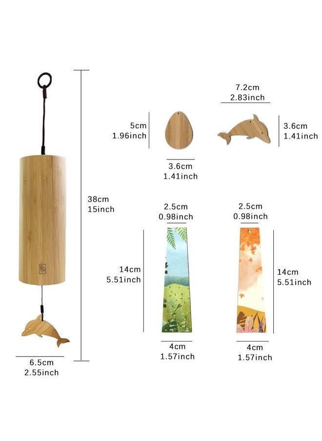 NIBEMINENT - Seek Wind Bamboo Wind Chimes Meditation Chord Windchime Windbell for Outdoor Garden Patio Home Decoration Zen Meditation Relaxation Wind:C Chord - Image 1