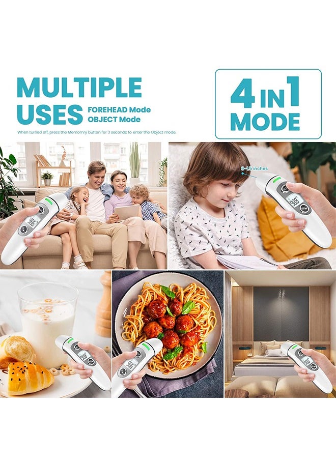 Non-Contact Forehead and Ear Thermometer, Digital Infrared Thermometer for Adults and Children, Mute and Memory Functions, Fast and Accurate Measurement