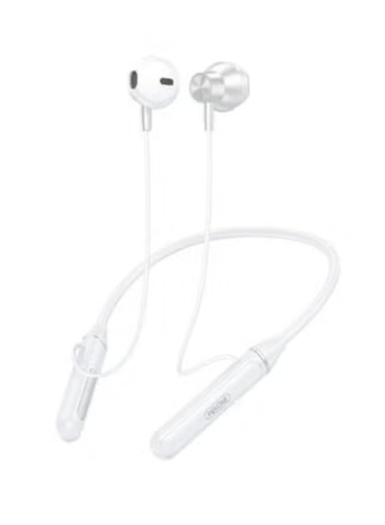 ويكومي WG-05 Neckband Wireless Earphones | Bluetooth In-Ear Headphones with Magnetic Earbuds | Deep Bass Sound & Noise Reduction Mic | Long Battery Life for Music, Calls & Workouts | Lightweight Flexible Neckband Design – White - Image 5
