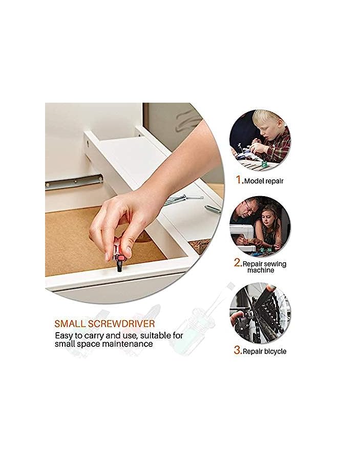 PROMASS Stubby Mini Screwdriver, Pocket Tool Screwdrivers Set, Protable Small Handle Screwdriver Kits for Dismantle and Repair, Flat Head and Phillips Screwdrivers Nut Driver, Finger Grip Drivers Set (6PCS) - Image 5