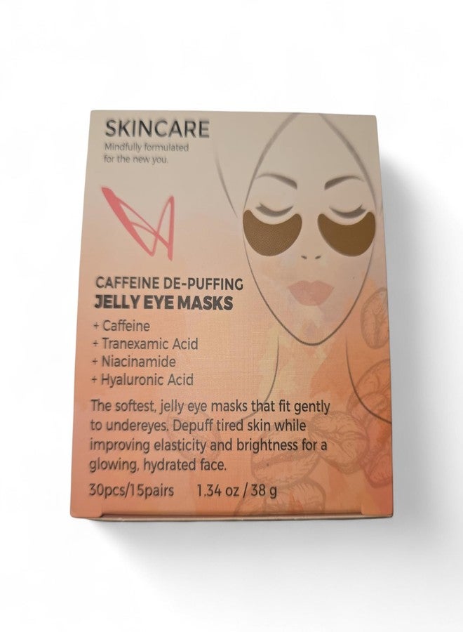 Caffeine De-Puffing Jelly Eye Masks with Tranexamic Acid, Niacinamide, Hyaluronic Acid, 30 Pieces, 1.34 oz - Image 1