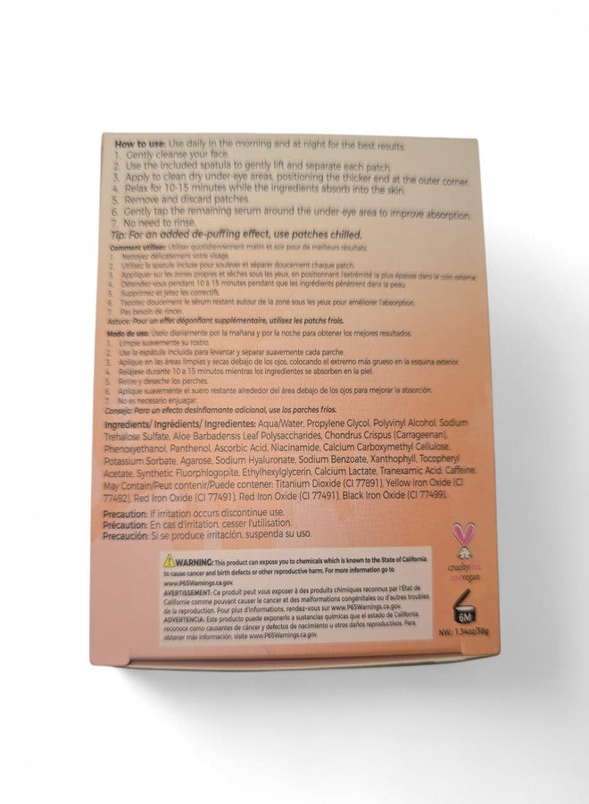 Caffeine De-Puffing Jelly Eye Masks with Tranexamic Acid, Niacinamide, Hyaluronic Acid, 30 Pieces, 1.34 oz - Image 2