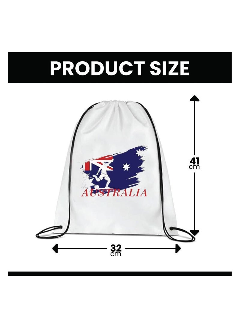 PRINTSHOP4ME Australia Soccer Drawstring Bag or Backpack Suitable for Adults and Kids and Sports Fans (Design 1) - Image 2