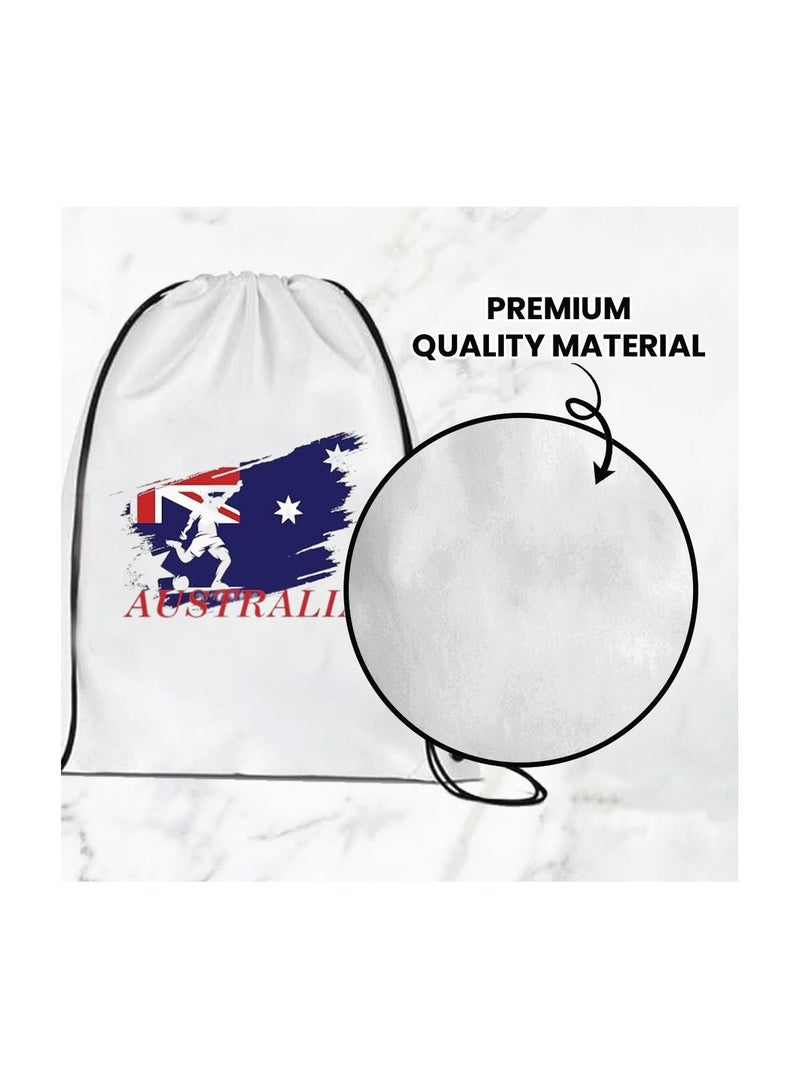 PRINTSHOP4ME Australia Soccer Drawstring Bag or Backpack Suitable for Adults and Kids and Sports Fans (Design 1) - Image 4