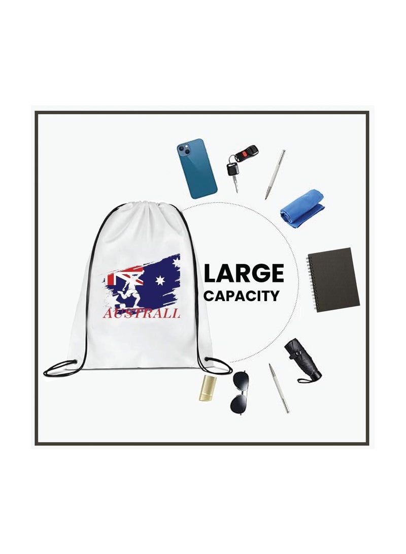 PRINTSHOP4ME Australia Soccer Drawstring Bag or Backpack Suitable for Adults and Kids and Sports Fans (Design 1) - Image 5