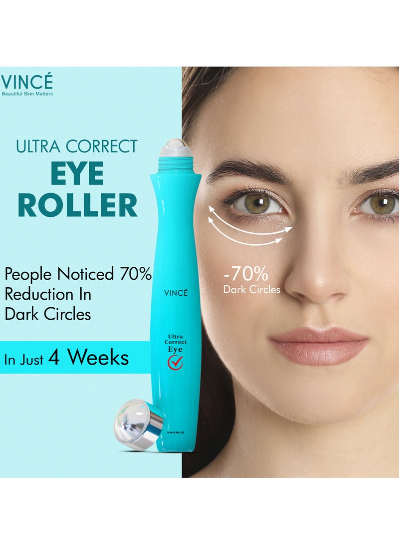 فينس مصل العين الدوار - تركيبة متقدمة لتقليل الهالات السوداء والانتفاخات وانتفاخات العين والخطوط الدقيقة - يرطب ويضيء بشرة أسفل العين - يشد ويرفع للحصول على مظهر شبابي، 15 مل - Image 3