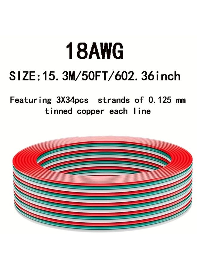 18AWG 50FT كابل تمديد ثقيل لشرائط LED RGB من نوع WS2812B WS2811 - Image 1