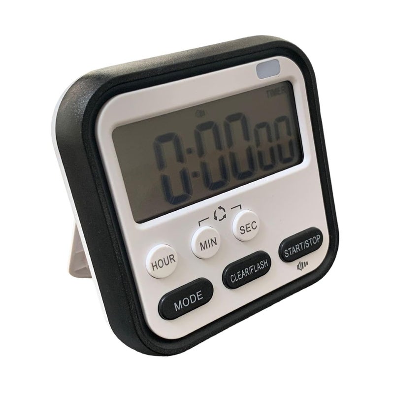 TURBID Digital Kitchen Timer with MuteLoud Alarm Switch ONOff Switch 24 Hour Clock Alarm Memory Function Count Up Count Down for Kids Teachers Cooking Large LCD Display Strong Magnet BLACK - Image 1