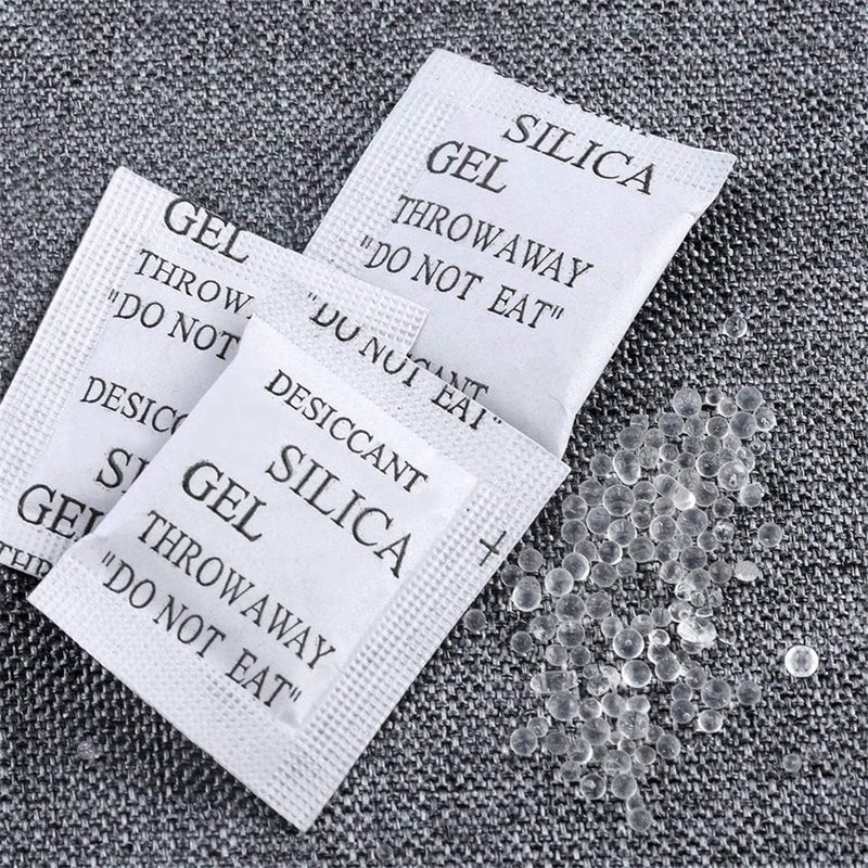 HOGOOD Non-Toxic Silica Gel Desiccant Safety Damp Moisture Absorber Desiccant Dehumidifier packs Room Kitchen Clothes Food Storage Moisture Absorber Drying Bags (1g-100pcs) - Image 3