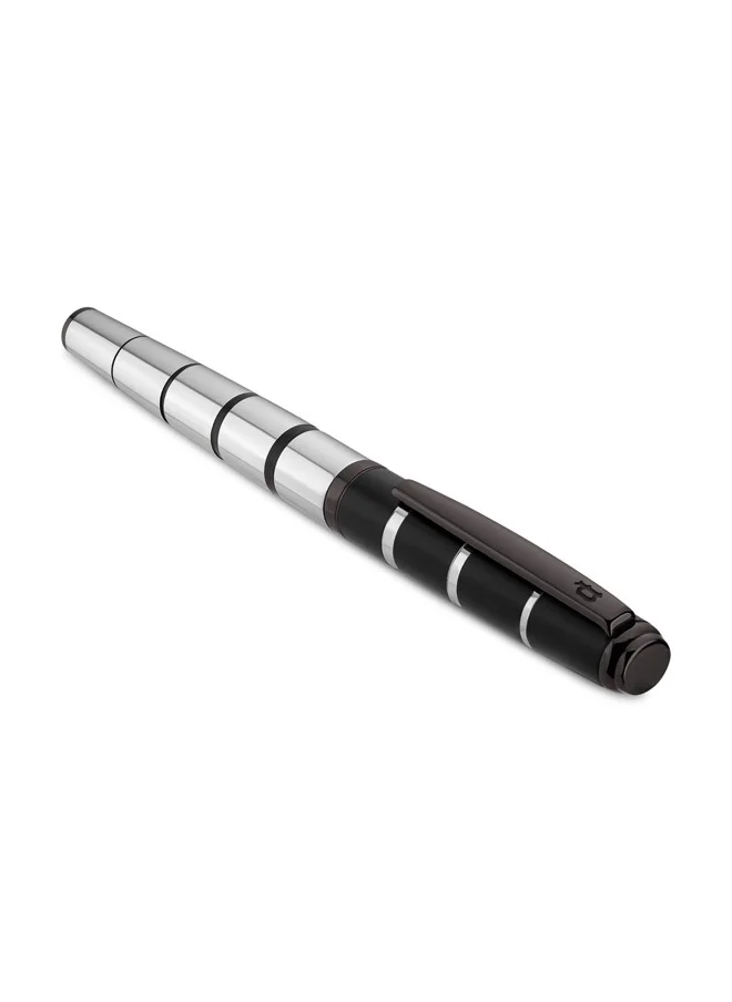 POLICE Cayman.3 Ballpoint Pen Black Rings and Grey Trims for Men