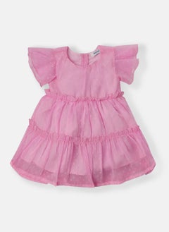 Nautinati Nautinati Girls' Swiss Dot Frock With Flutter Sleeves  - Image 1