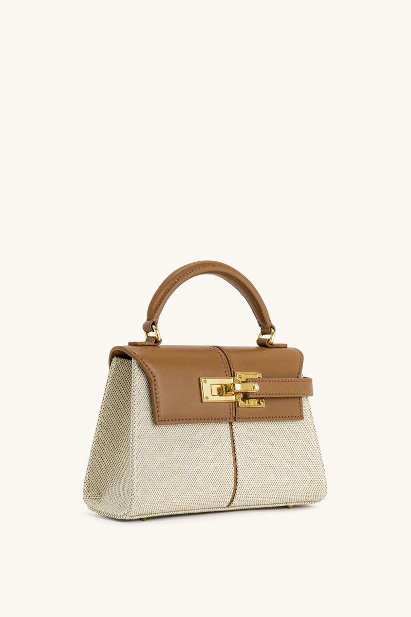 JW PEI Elise Top Handle Bag - Brown Canvas - Image 2