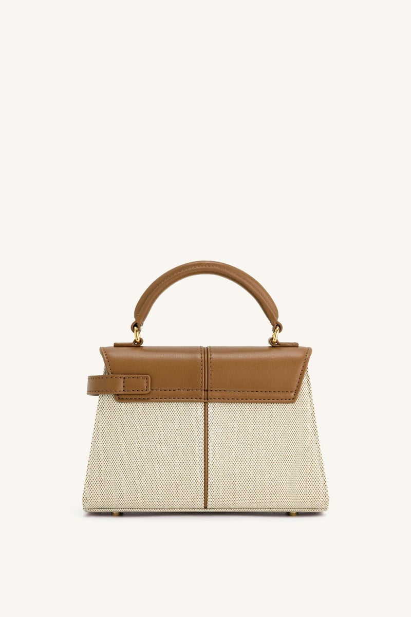JW PEI Elise Top Handle Bag - Brown Canvas - Image 3