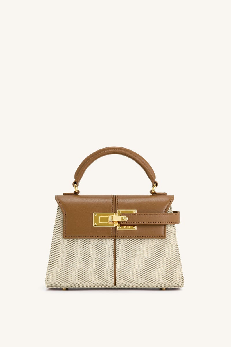 JW PEI Elise Top Handle Bag - Brown Canvas - Image 1