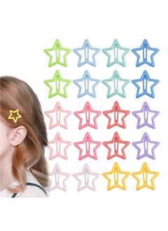 HaHaHai 50 Pieces Colorful Star Hair Clips for Kids, Hair Accessories for Women  - Image 1
